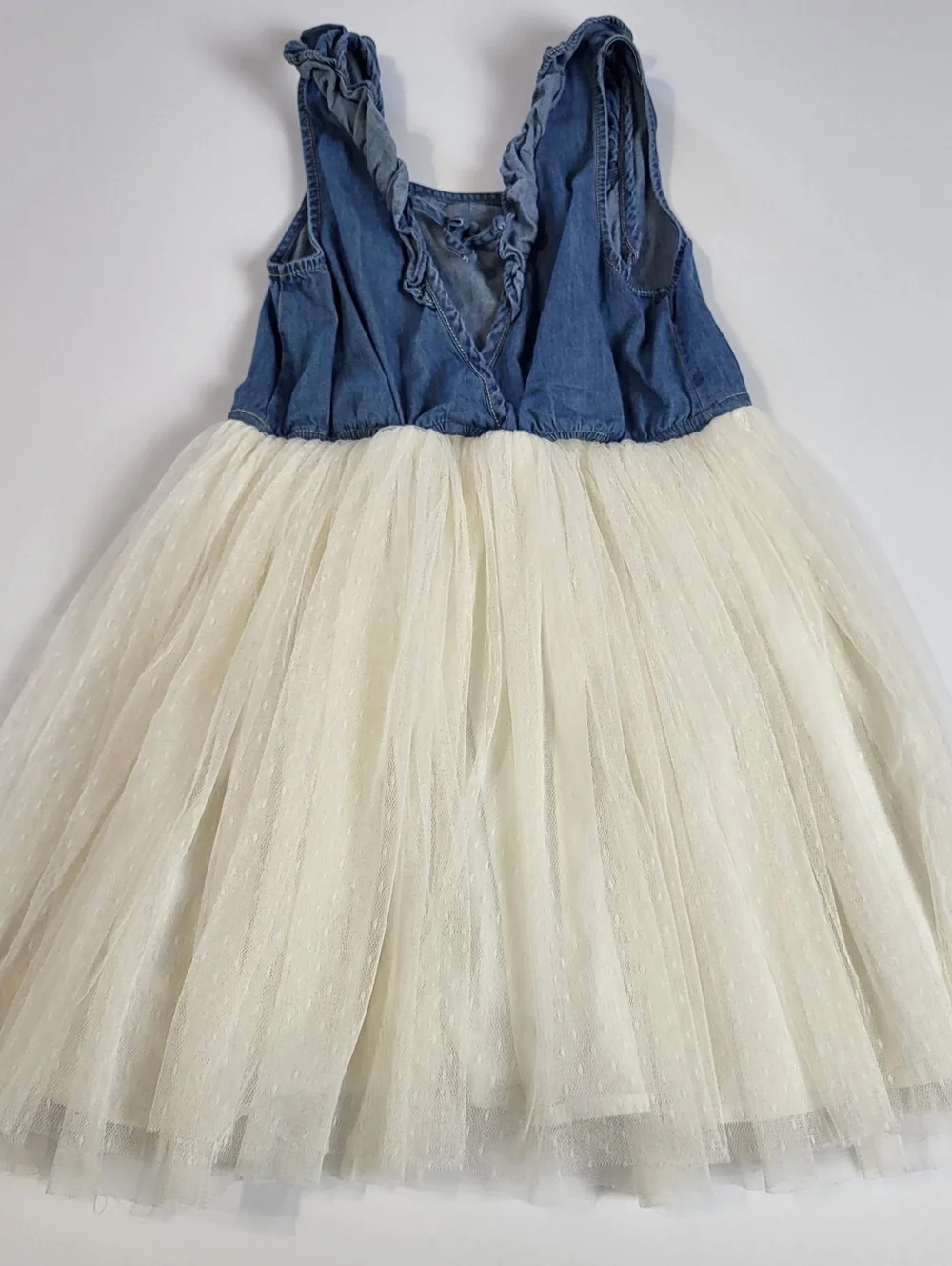 Calvin Klein Girl's Denim and Tulle Tutu Dress Girly Bohemian Size 7